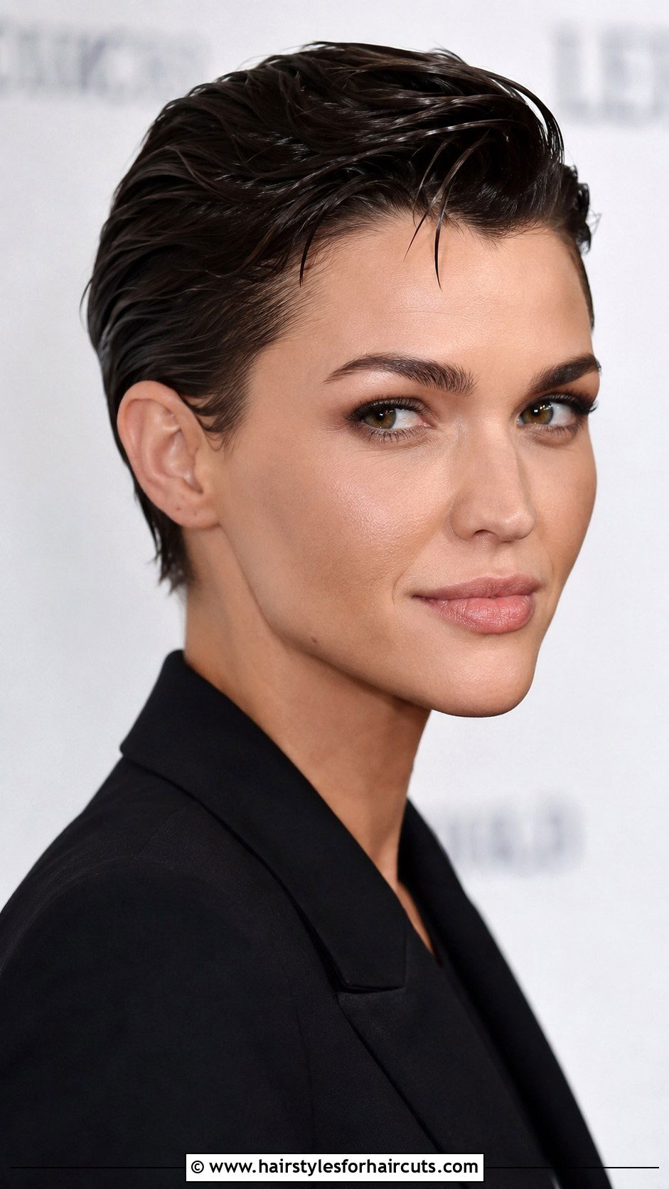 Slicked Back Pixie - 25 dance hairstyles for short hair - 25 dance hairstyles for short hair