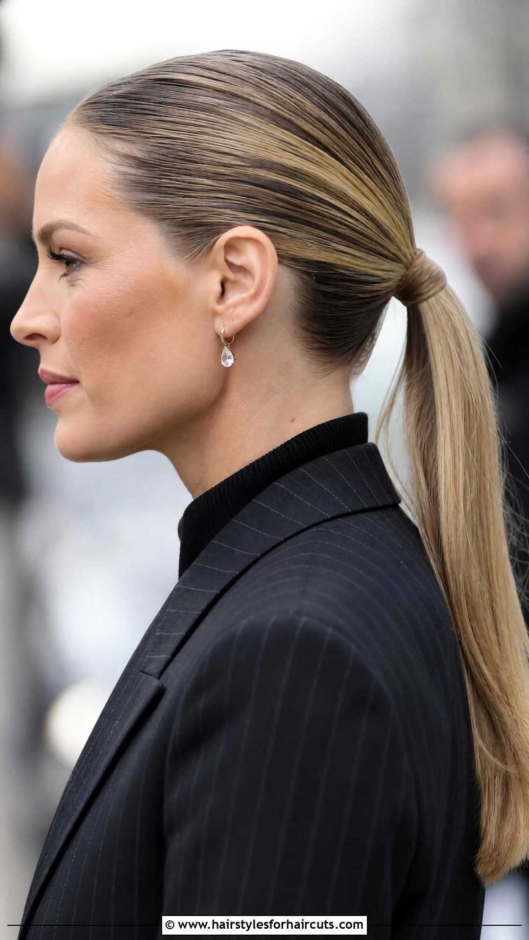 Slicked Back Ponytail Business Haircut - 25 business haircuts - 25 business haircuts