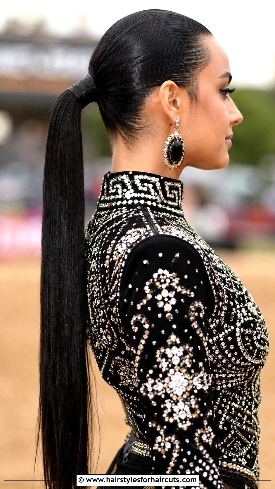 Slicked Back Rodeo Ponytail - 25 country girl hairstyles for long hair - 25 country girl hairstyles for long hair