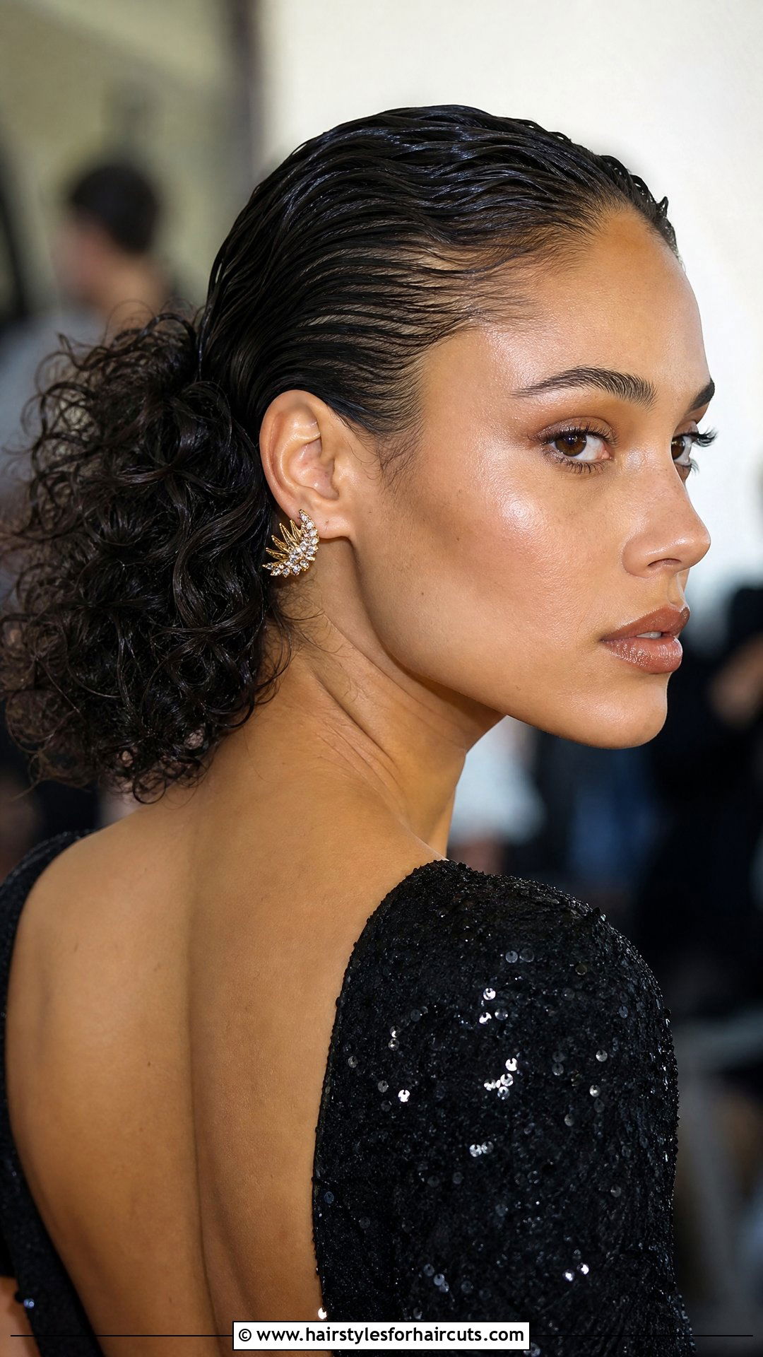 Slicked Back Short Curly Hair - 25 wedding hairstyles for short curly hair - 25 wedding hairstyles for short curly hair