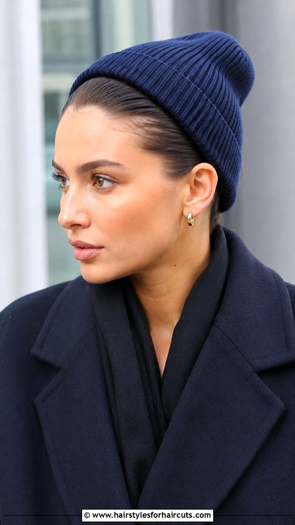 Slicked Back Short Hair Beanie - 25 beanie hairstyles for short hair - 25 beanie hairstyles for short hair