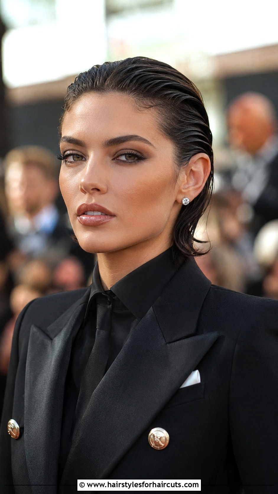 Slicked Back Short Hair Prom Look - 25 down prom hairstyles for short hair - 25 down prom hairstyles for short hair