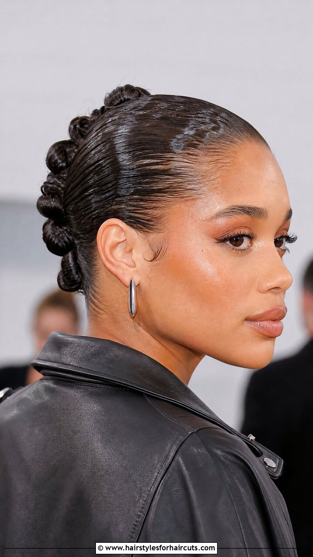 Slicked Back Twist Updo - 25 beginner easy updo hairstyles for short hair - 25 beginner easy updo hairstyles for short hair