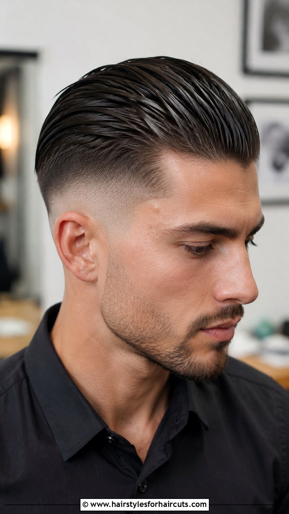 Slicked Back Undercut - 25 m haircuts - 25 m haircuts