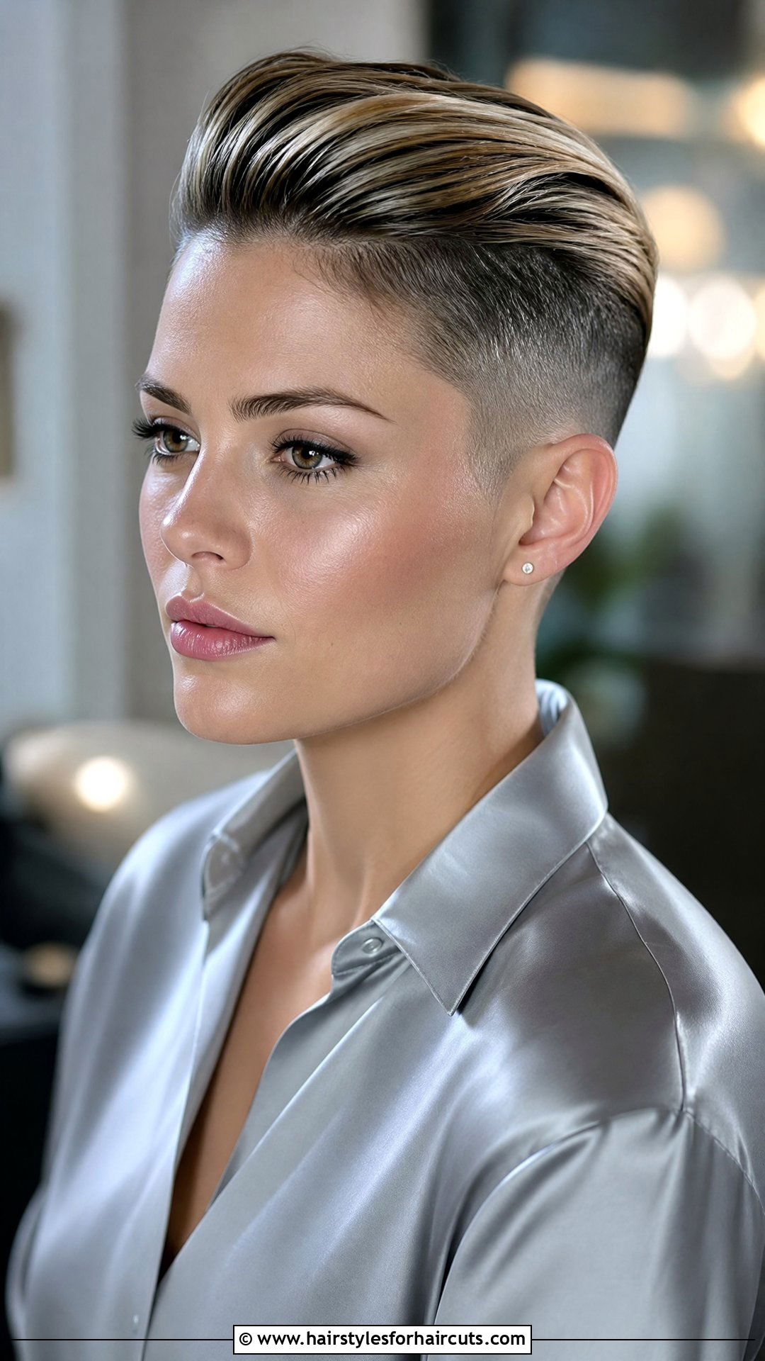 Slicked Back Undercut - 25 undercut short hair tomboy haircuts - 25 undercut short hair tomboy haircuts