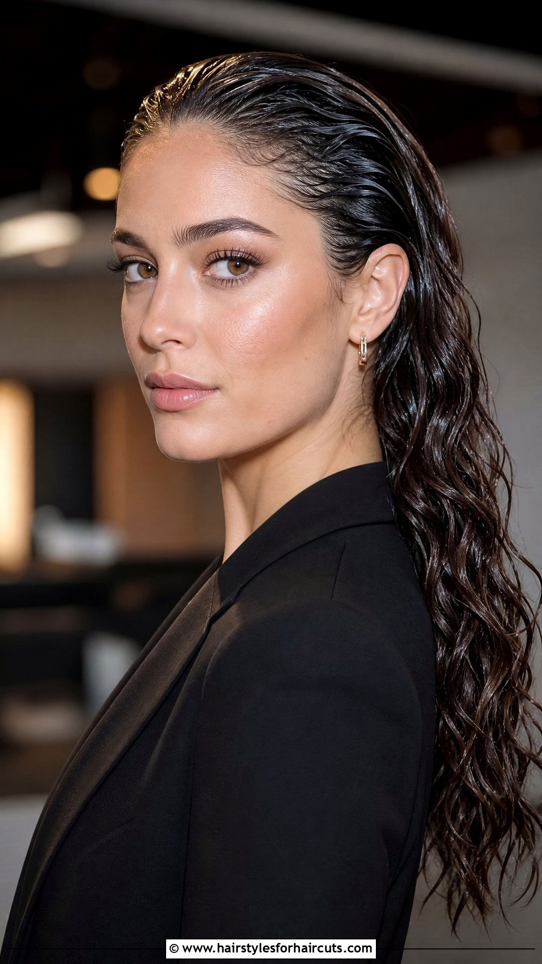 Slicked Back Wet And Wavy Hair - 25 wet and wavy hairstyles - 25 wet and wavy hairstyles