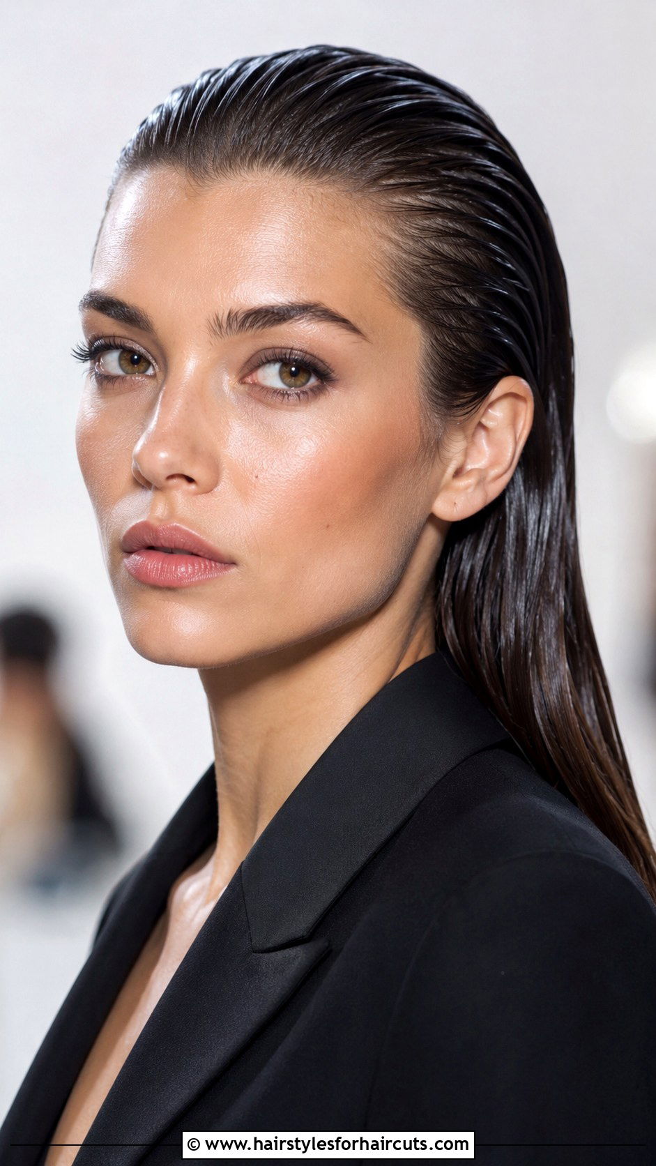 Slicked Back Wet Look - 25 female hairstyles drawing - 25 female hairstyles drawing