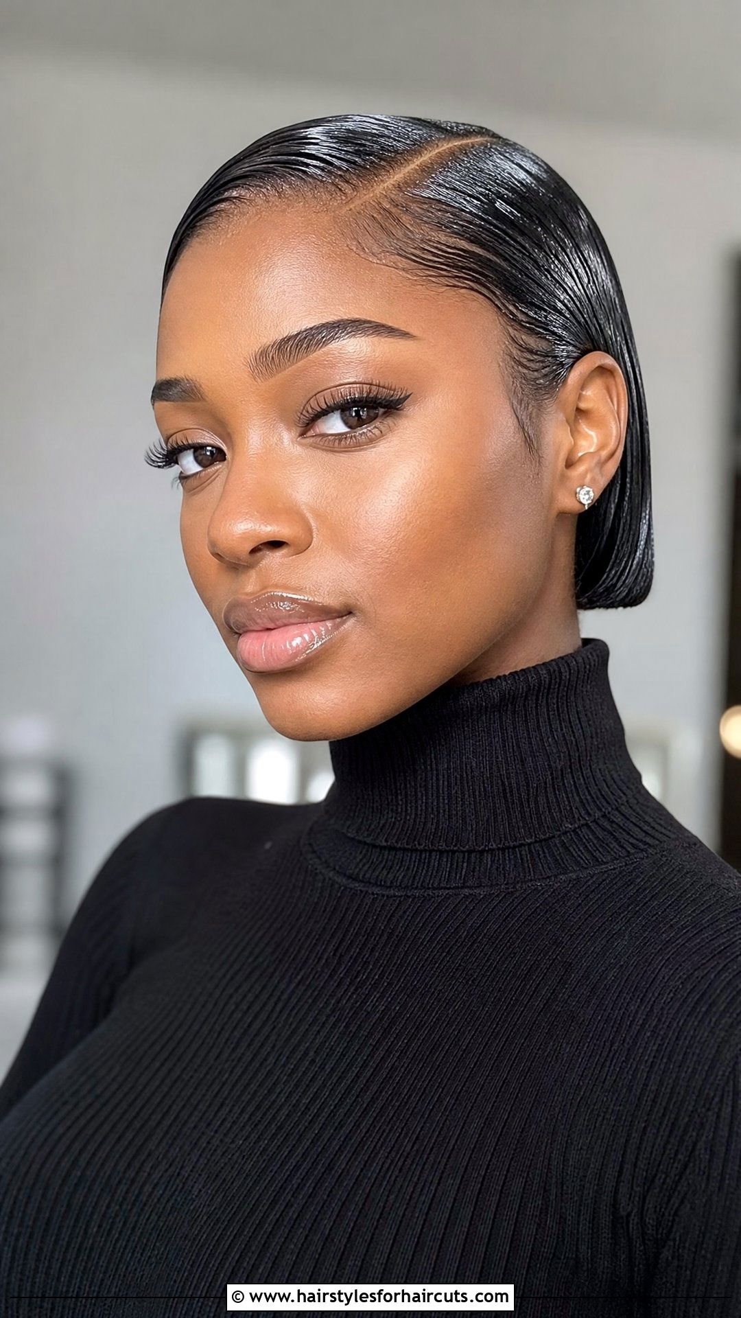 Slicked Down Bob - 25 freeze hairstyles black hair - 25 freeze hairstyles black hair