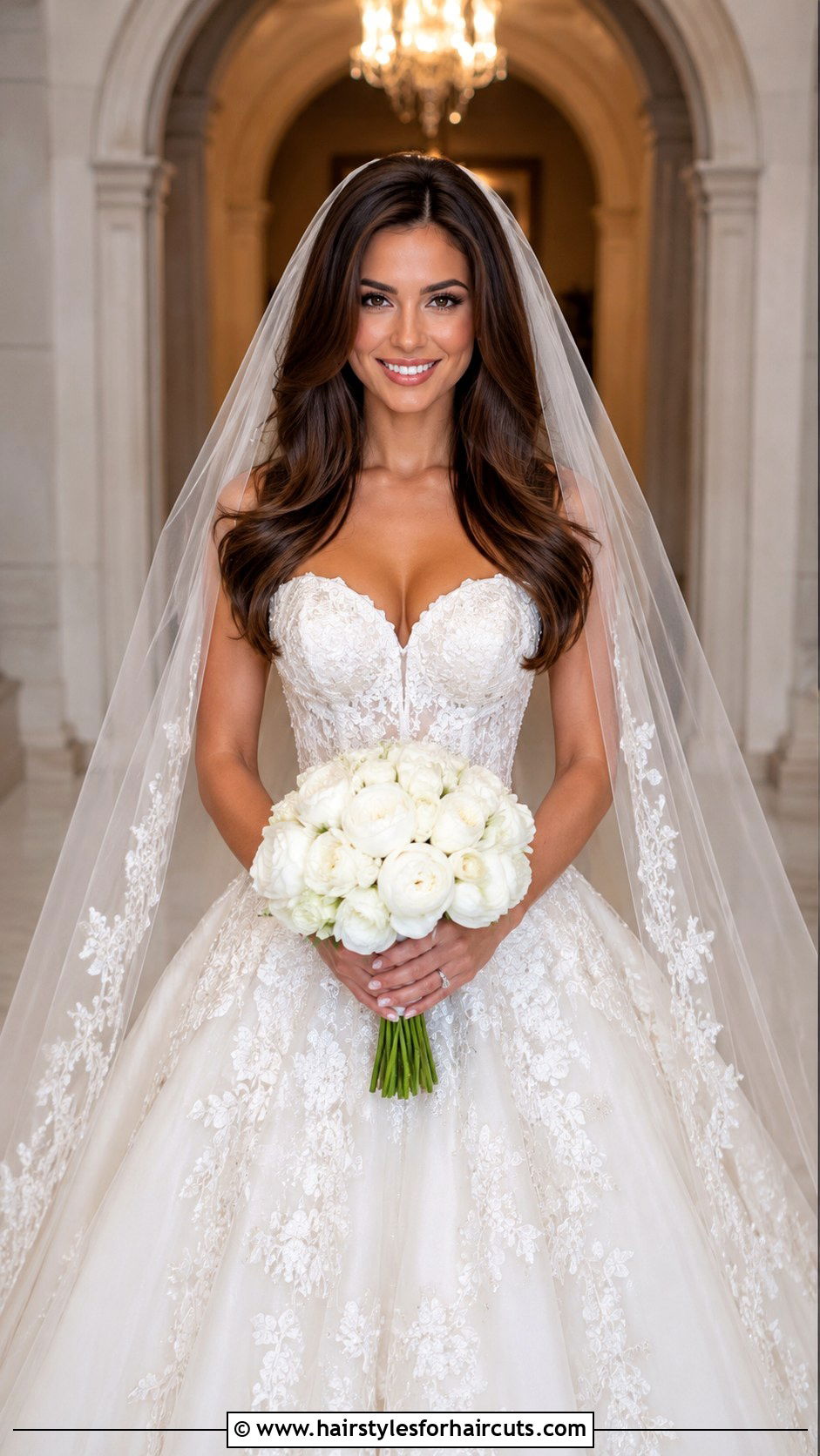 Smooth Blowout With Veil - 25 asian wedding hairstyles for short hair - 25 asian wedding hairstyles for short hair