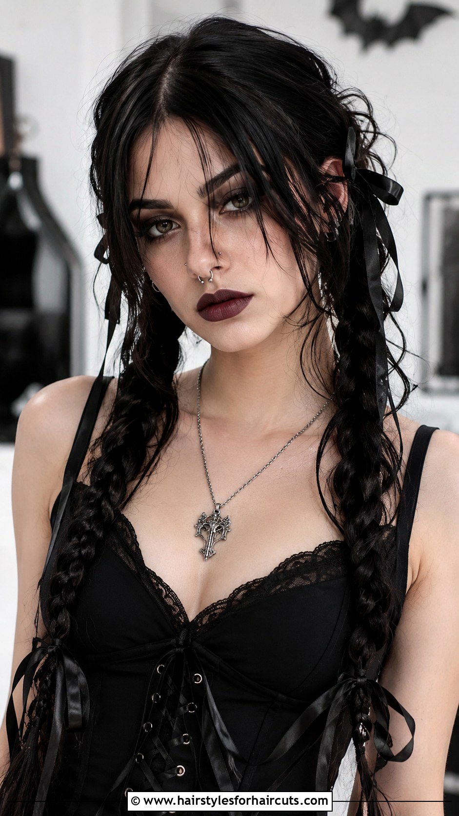 Snakebite Long Gothic Punk Braids - 25 long hair gothic punk hairstyles - 25 long hair gothic punk hairstyles