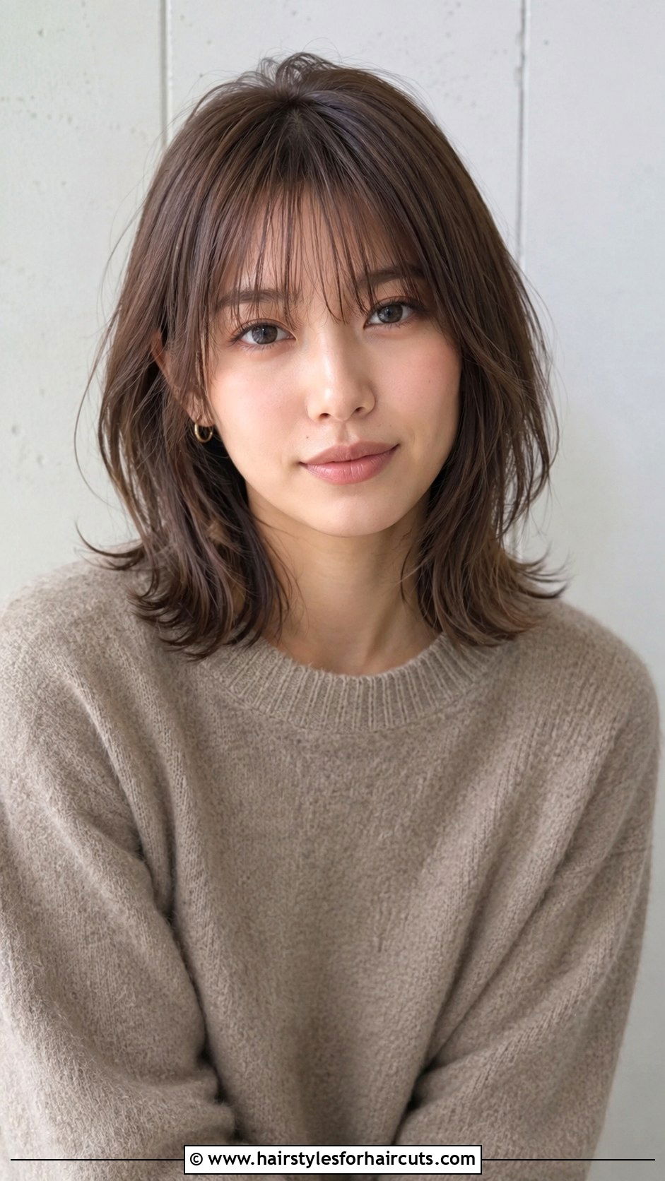 Soft Bang Shoulder Length Cut - 25 bang hairstyles for thin hair - 25 bang hairstyles for thin hair
