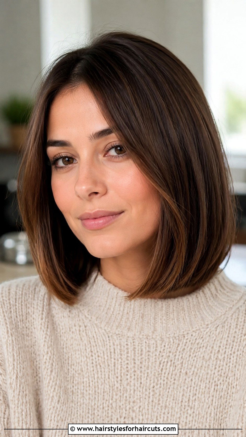 Soft Blunt Lob - 25 haircuts for diamond shaped face - 25 haircuts for diamond shaped face