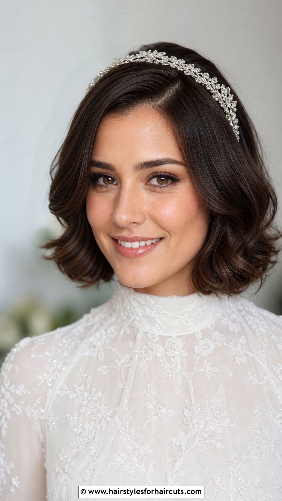 Soft Curled Bob Wedding Hair - 25 wedding hairstyles for shoulder length hair - 25 wedding hairstyles for shoulder length hair