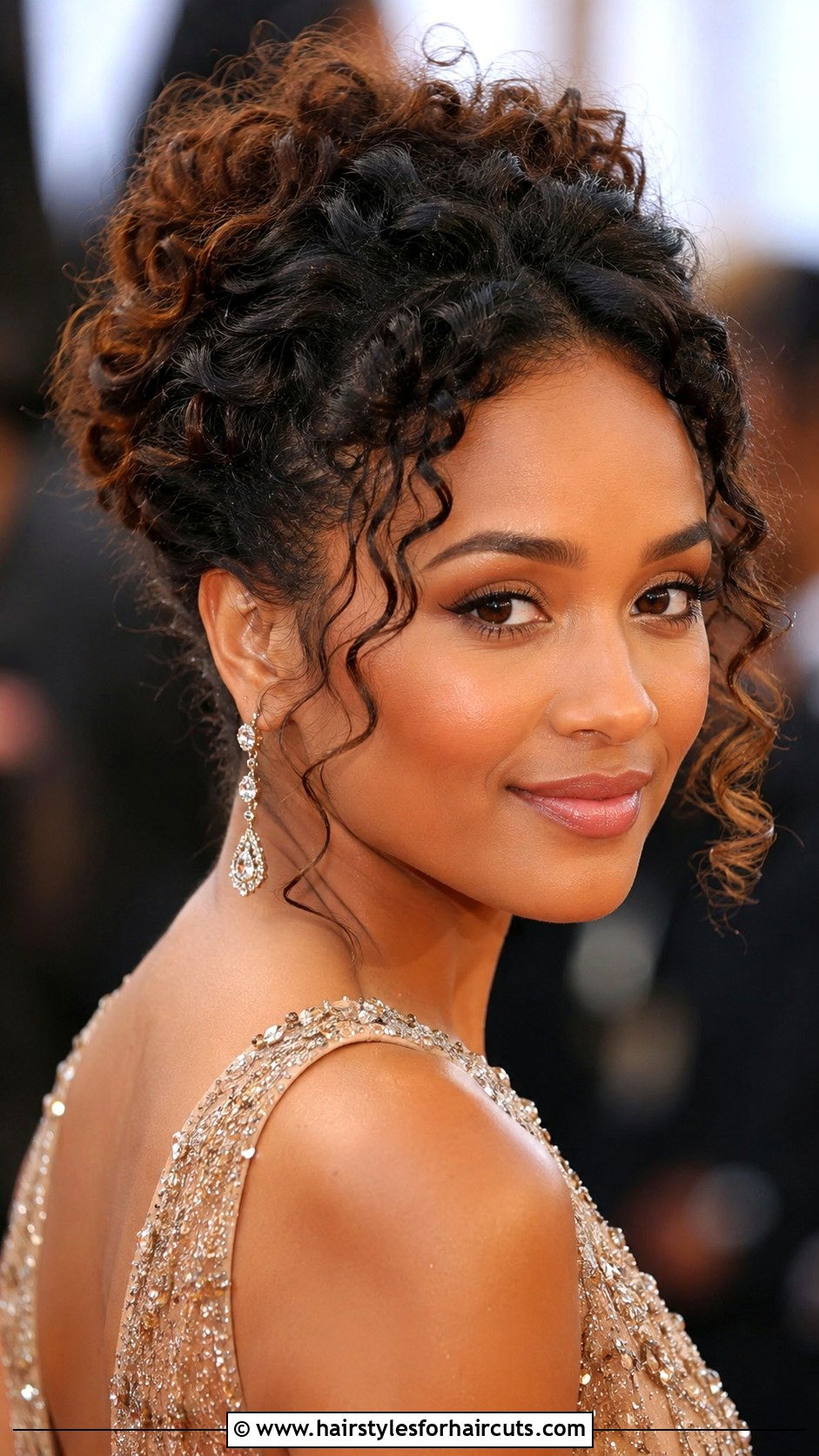 Soft Curly Updo - 25 gala hairstyles for medium hair - 25 gala hairstyles for medium hair