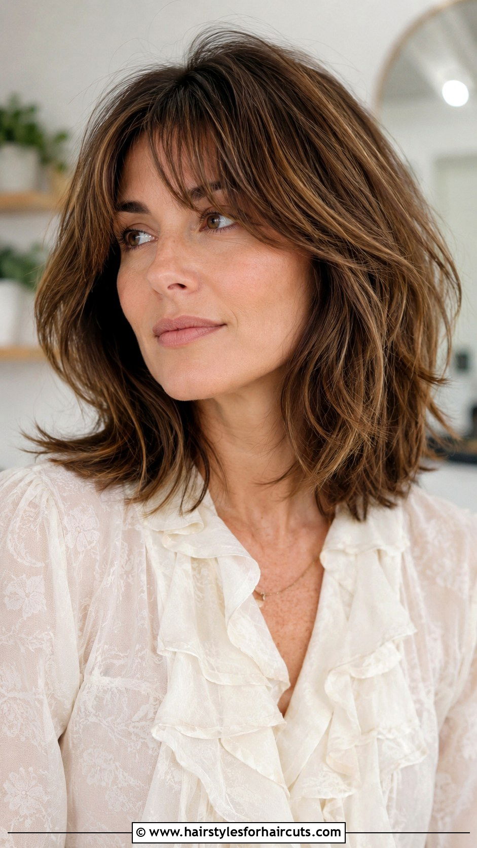 Soft Layered Medium Haircut - 25 face slimming haircuts - 25 face slimming haircuts