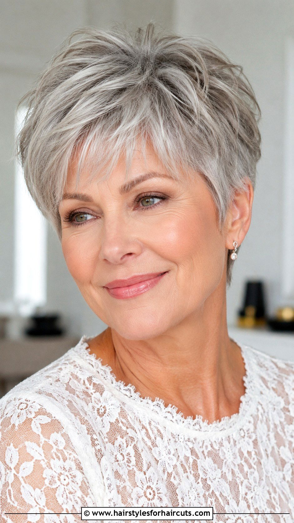 Soft Layered Pixie Grey Hair - 25 best haircuts for grey hair - 25 best haircuts for grey hair