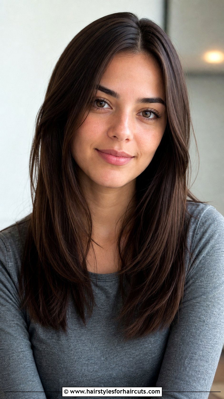 Soft Layers With Middle Part - 25 hairstyles for long straight fine hair - 25 hairstyles for long straight fine hair