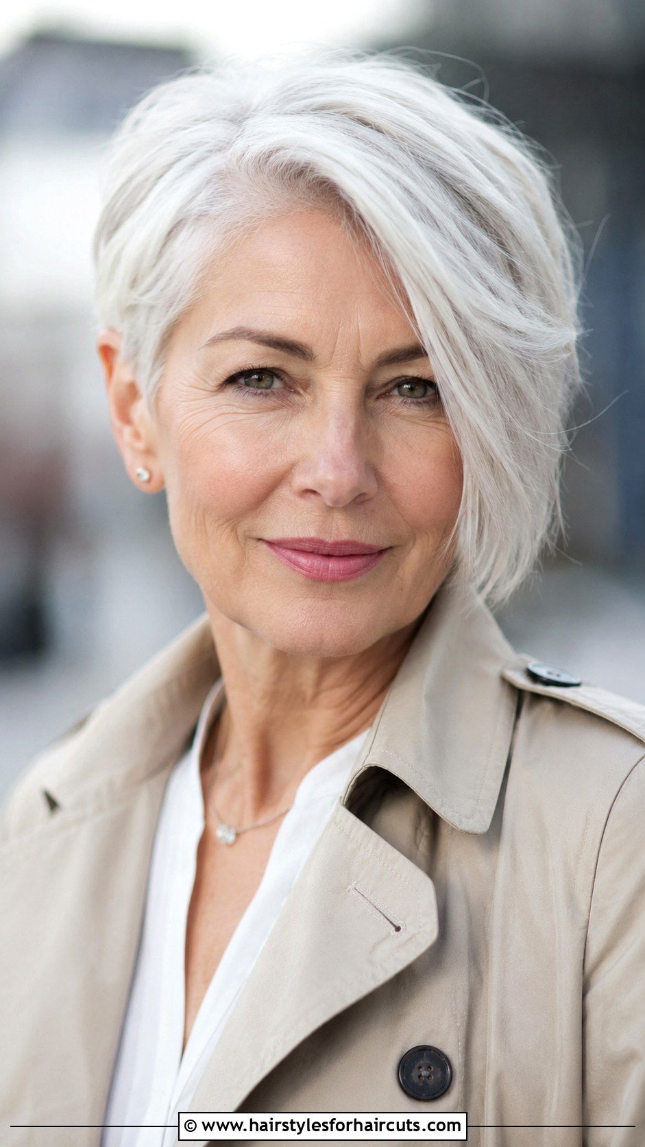 Soft Swept Side Pixie - 25 low tension hairstyles white hair - 25 low tension hairstyles white hair