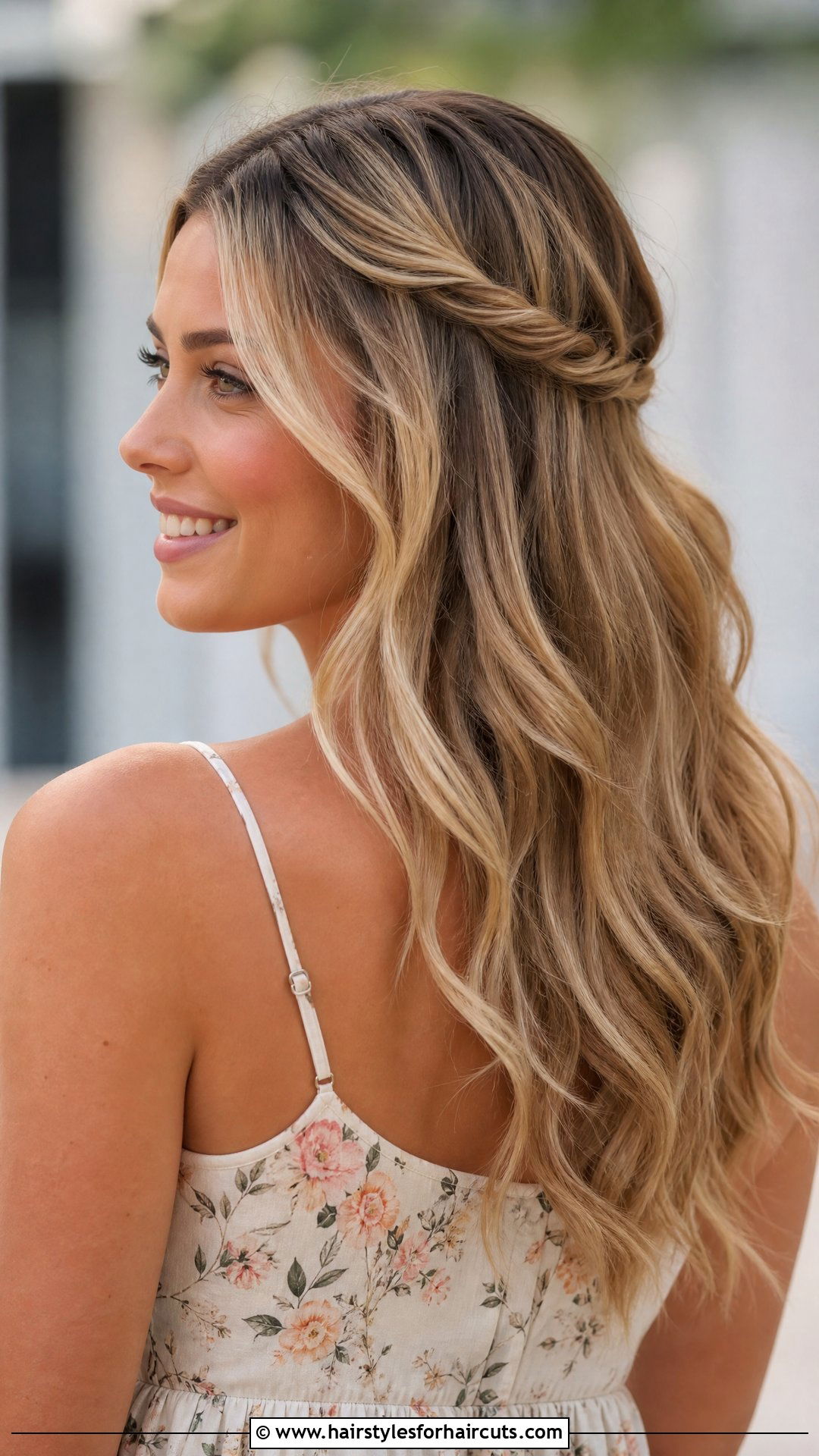 Soft Twisted Half Up - 25 hairstyles for the bride with long hair - 25 hairstyles for the bride with long hair