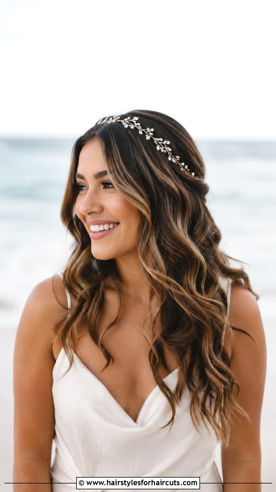 Soft Waves With Hair Vine - 25 cute hairstyles for weddings - 25 cute hairstyles for weddings