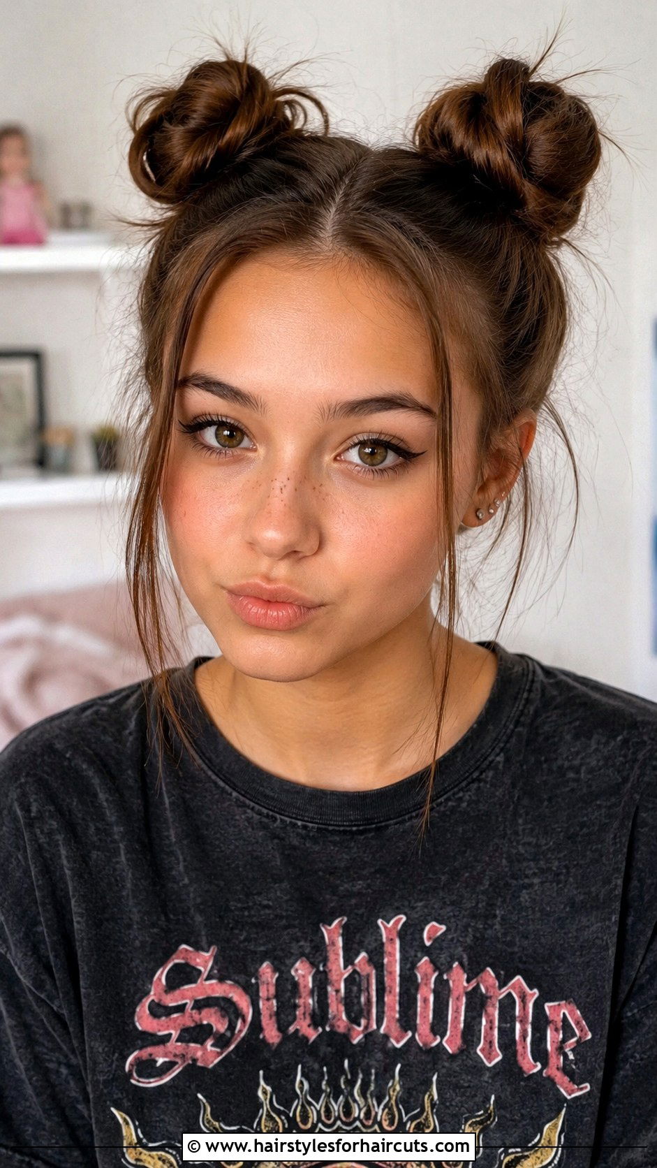 Space Buns - 25 hair up hairstyles for school - 25 hair up hairstyles for school