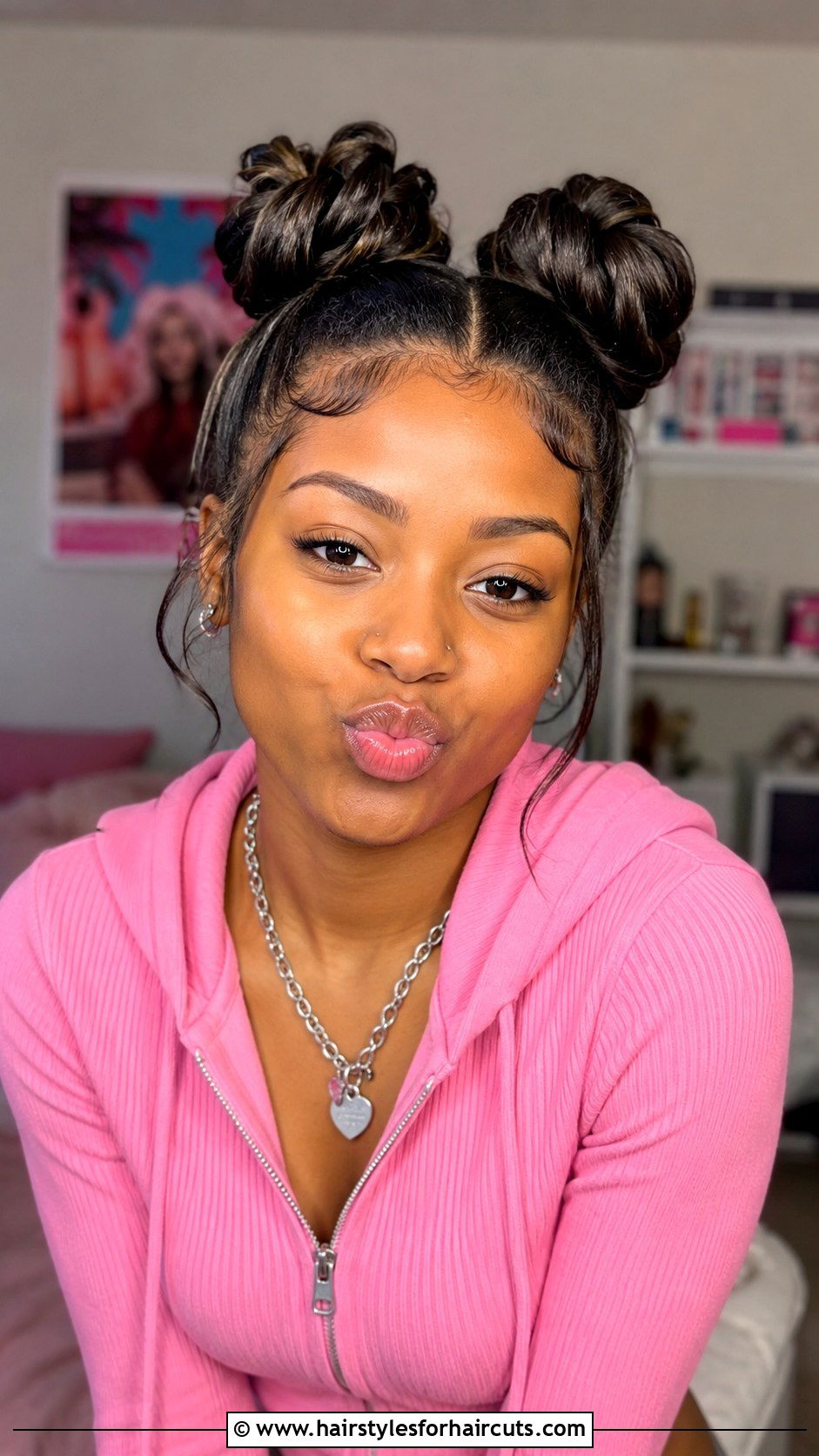 Space Buns Medium Hair - 25 medium hairstyles for black women - 25 medium hairstyles for black women