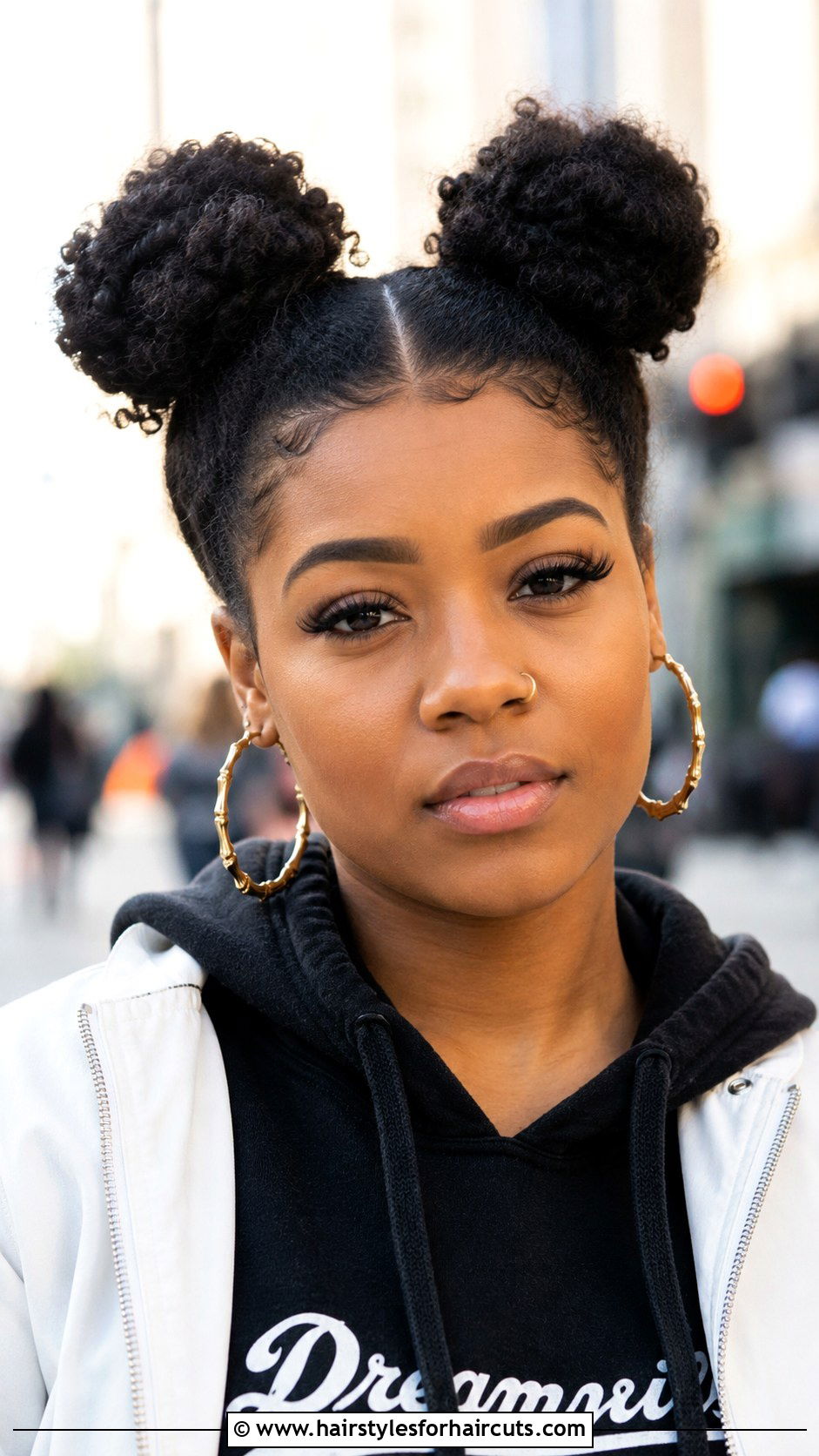 Space Buns On Coily Hair - 25 coily hairstyles - 25 coily hairstyles