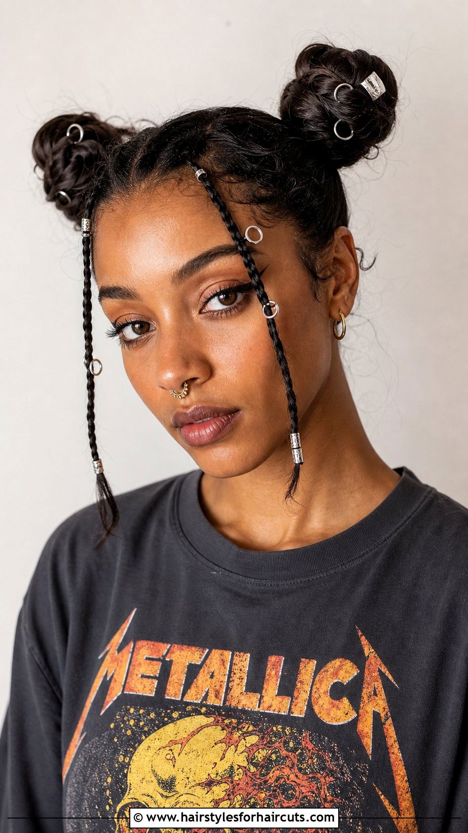 Space Buns With Hair Rings - 25 hair rings hairstyles - 25 hair rings hairstyles