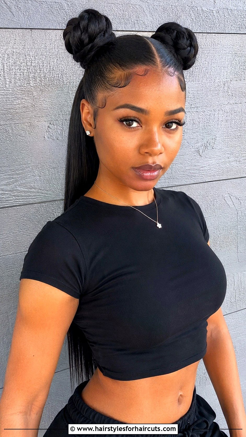Space Buns With High Ponytail - 25 90s ponytail hairstyles black hair - 25 90s ponytail hairstyles black hair