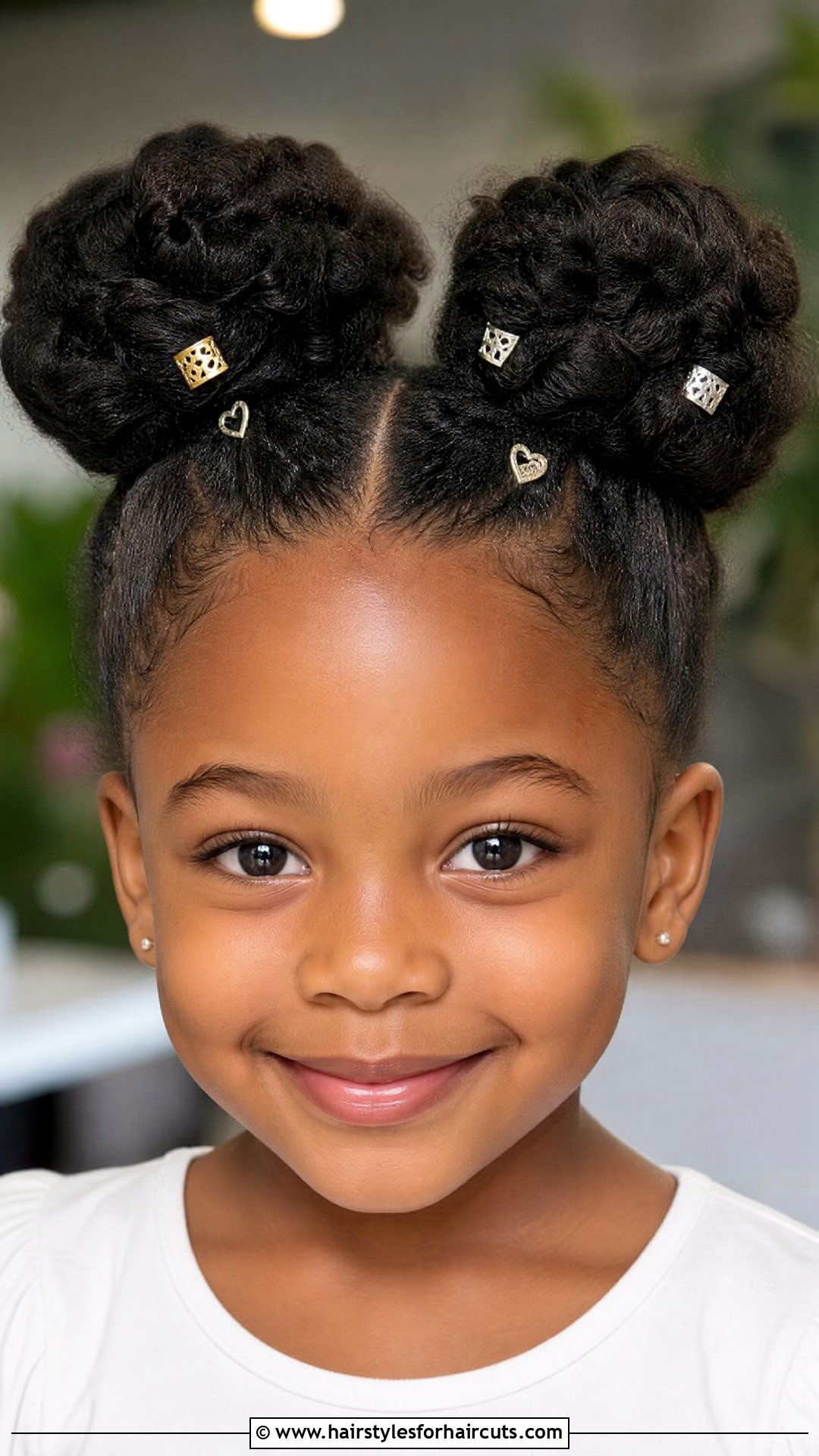 Space Buns With Natural Hair - 25 flower girl hairstyles for black hair - 25 flower girl hairstyles for black hair