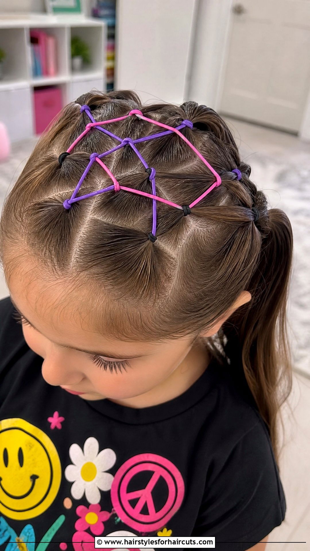 Spider Web Braid - 25 easy hairstyles for kids with long hair - 25 easy hairstyles for kids with long hair