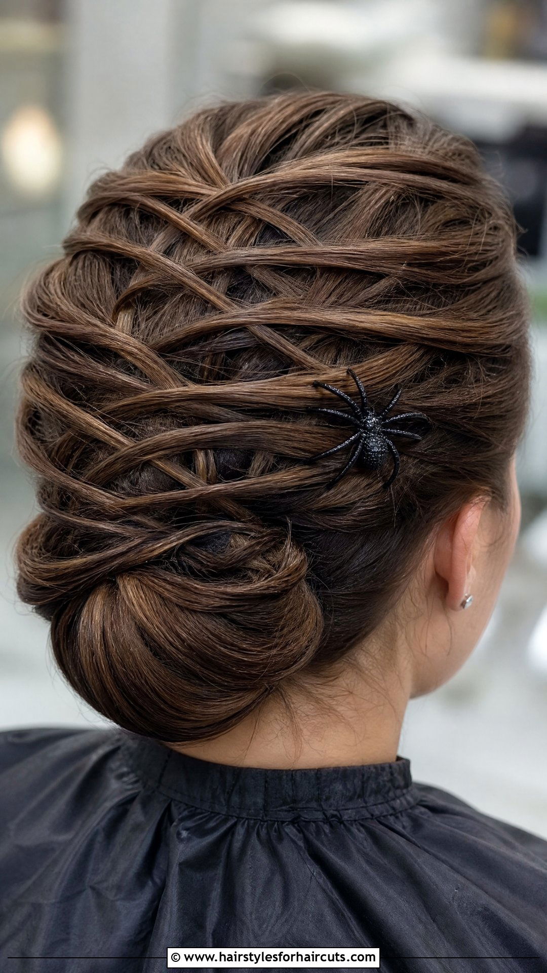 Spider Web Updo Hairstyle - 25 halloween hairstyles - 25 halloween hairstyles