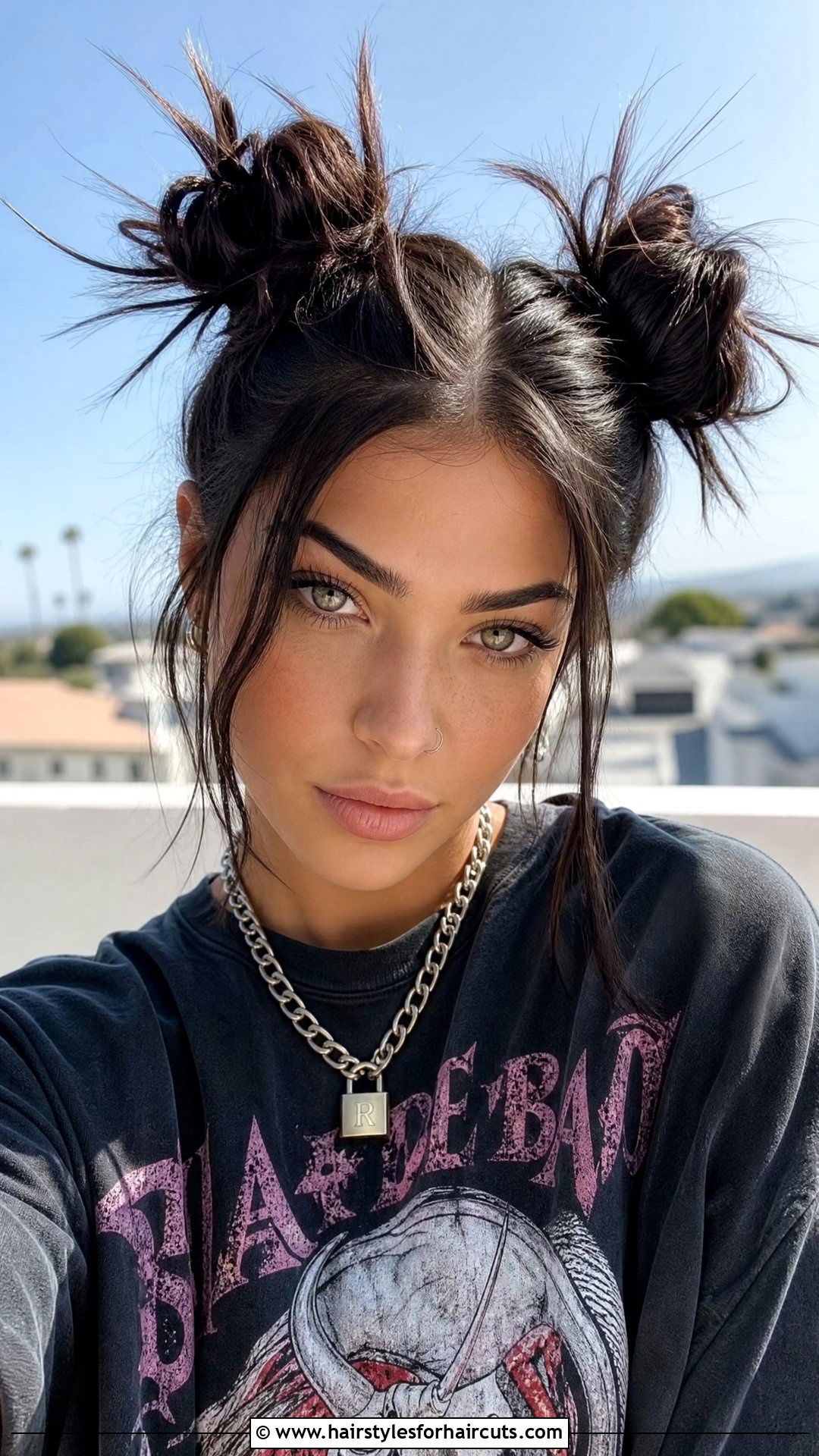 Spiky Space Buns - 25 y2k hairstyles - 25 y2k hairstyles