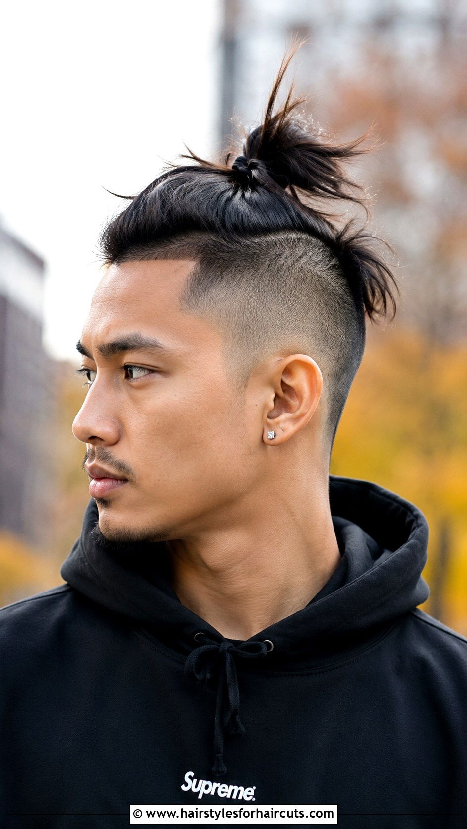 Spiky Top Knot With Shaved Sides - 25 haircuts for spiky hair - 25 haircuts for spiky hair