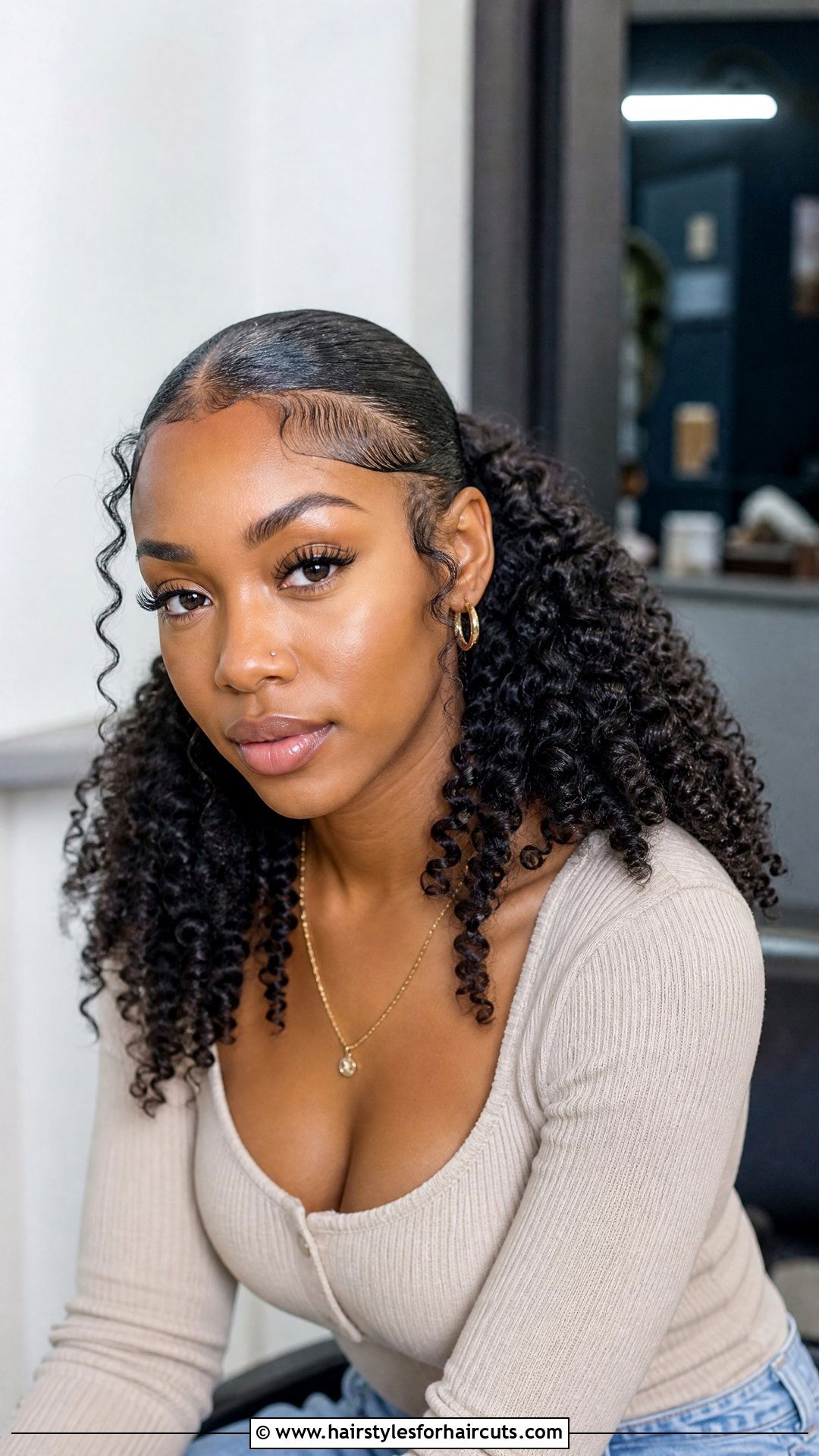 Spiral Curls With Slick Roots - 25 freeze hairstyles black hair - 25 freeze hairstyles black hair