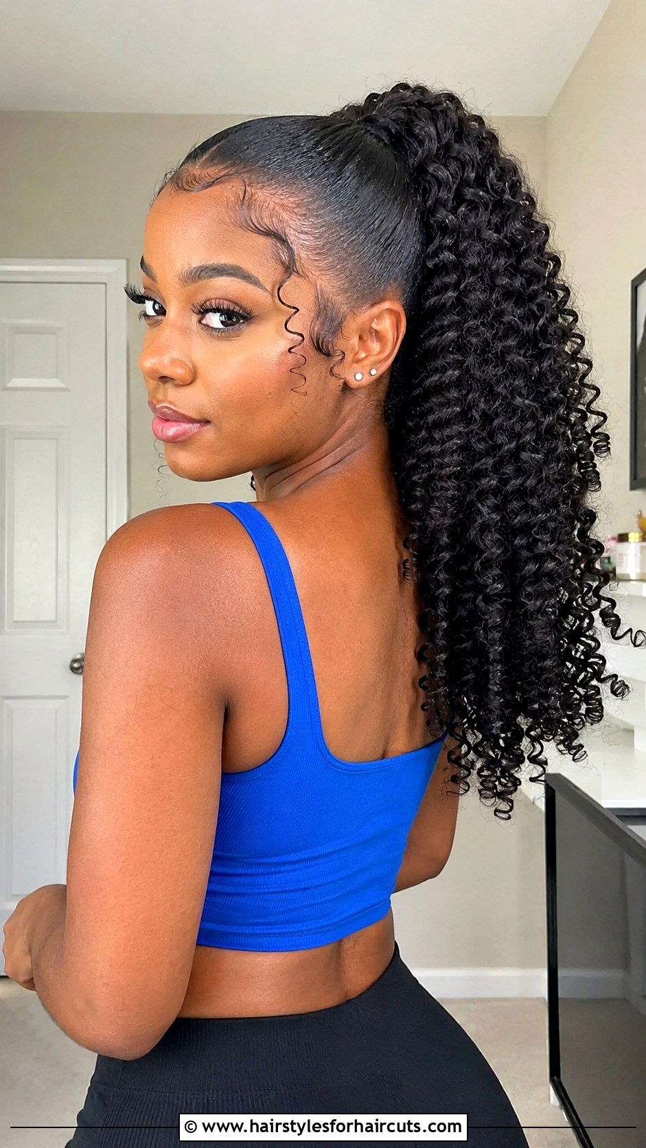 Spiral Curly Ponytail - 25 90s ponytail hairstyles black hair - 25 90s ponytail hairstyles black hair