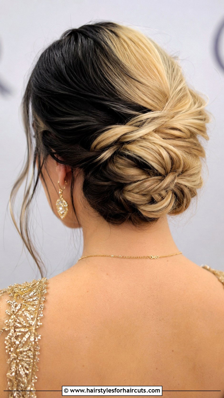 Split Color Updo - 25 split hairstyles - 25 split hairstyles