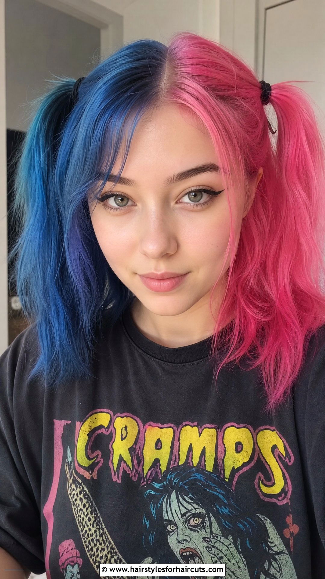 Split Dyed Pigtails - 25 wacky hairstyles for girls - 25 wacky hairstyles for girls