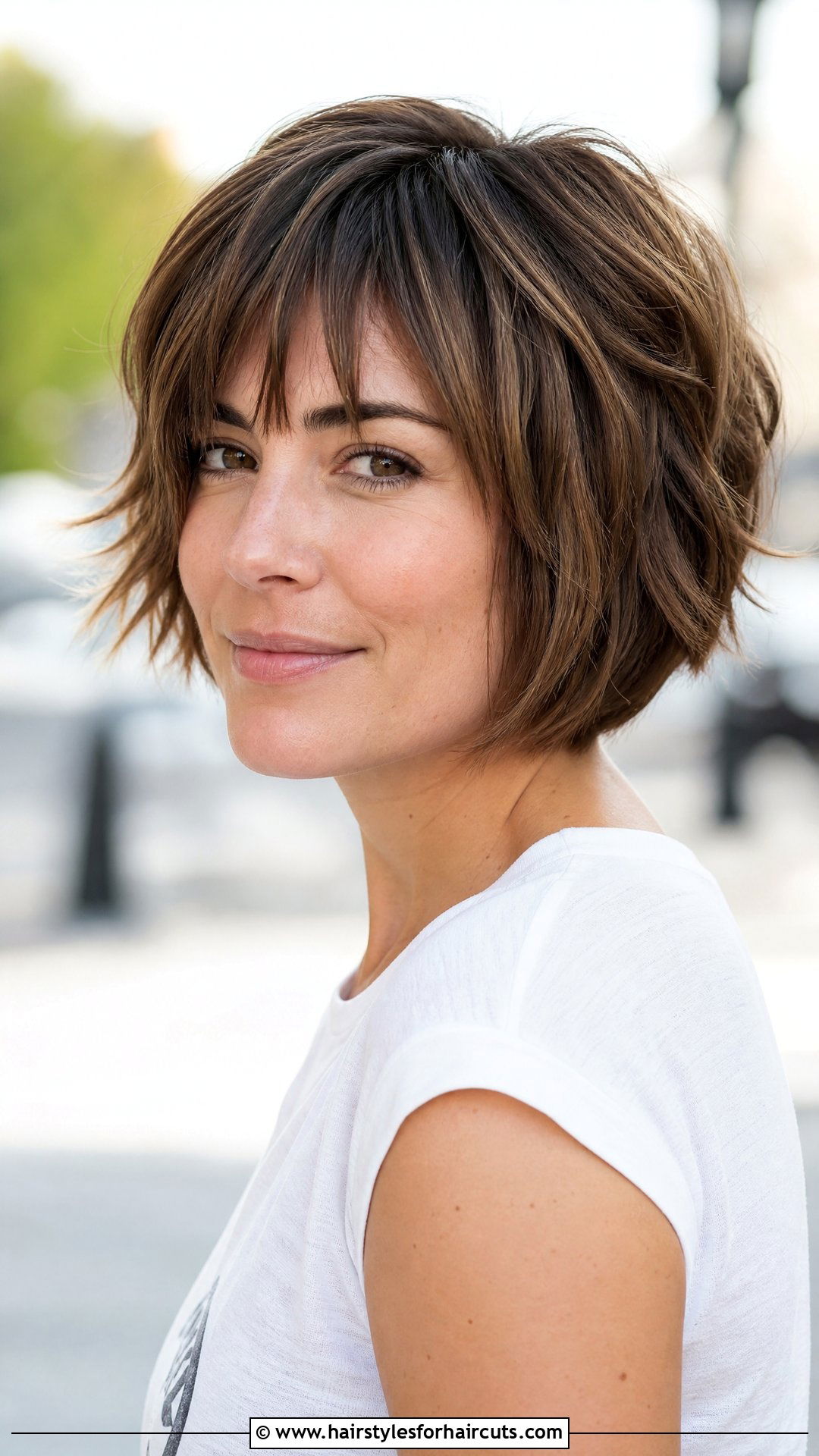 Stacked Bob With Choppy Bangs - 25 fine hair short bob haircuts with bangs - 25 fine hair short bob haircuts with bangs