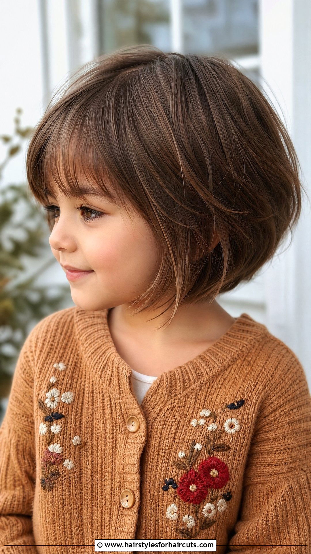 Stacked Bob With Wispy Fringe - 25 thin hair little girl haircuts with bangs - 25 thin hair little girl haircuts with bangs