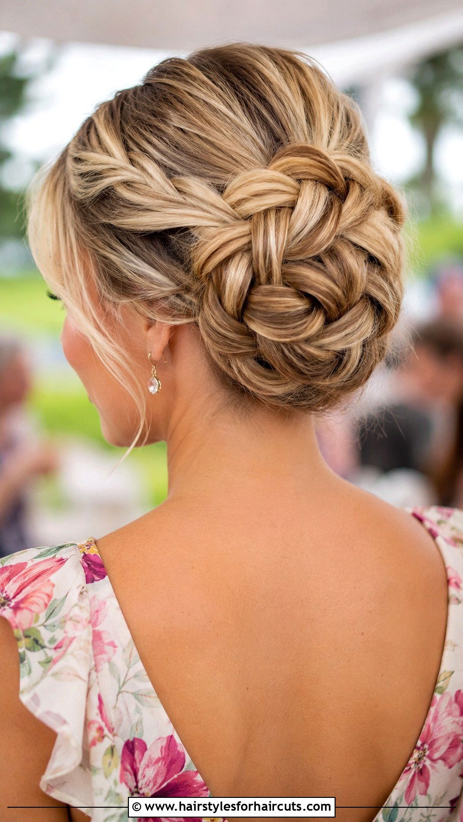 Stacked Braided Bun - 25 prom hairstyles for thick hair - 25 prom hairstyles for thick hair
