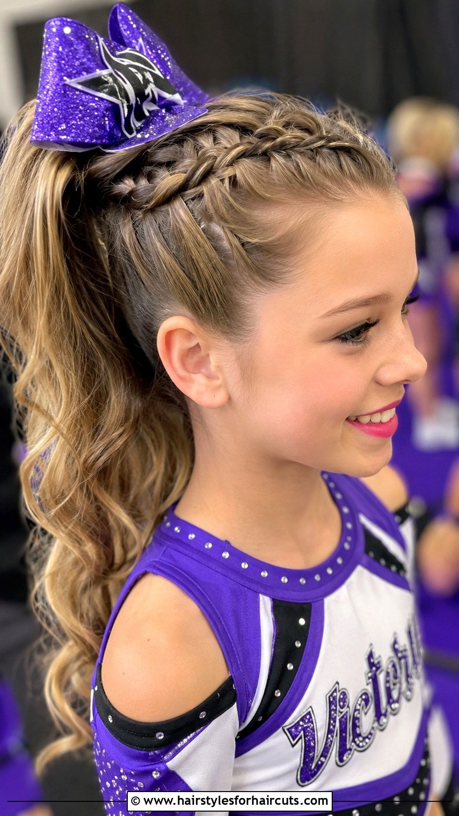 Stacked Braids High Ponytail - 25 cheer hairstyles - 25 cheer hairstyles
