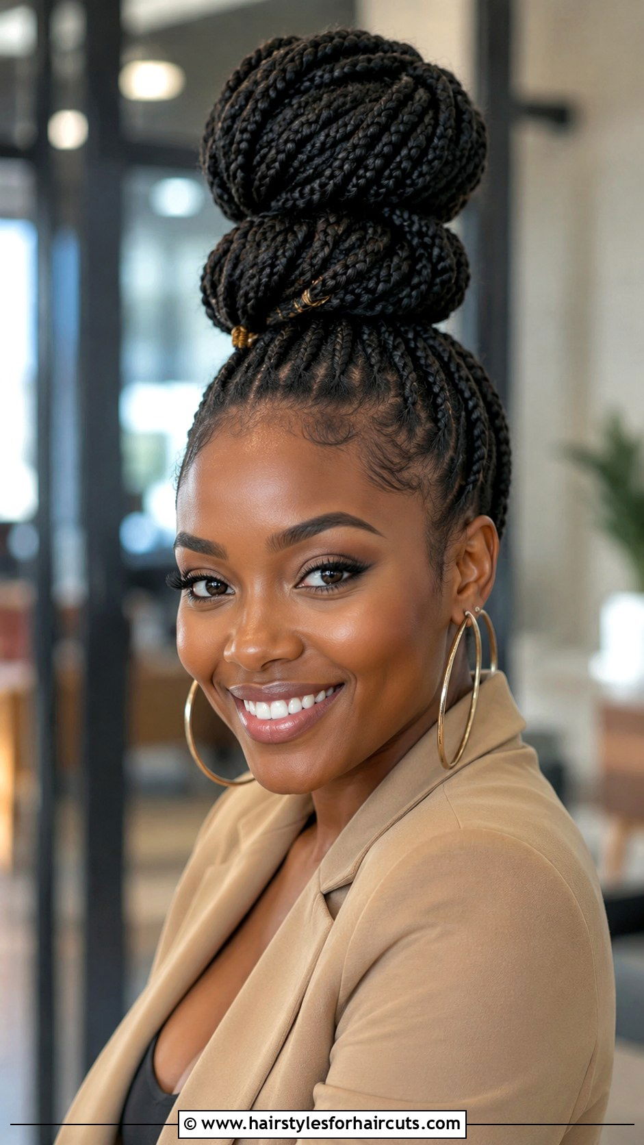 Stacked Bun - 25 bun hairstyles for black hair - 25 bun hairstyles for black hair