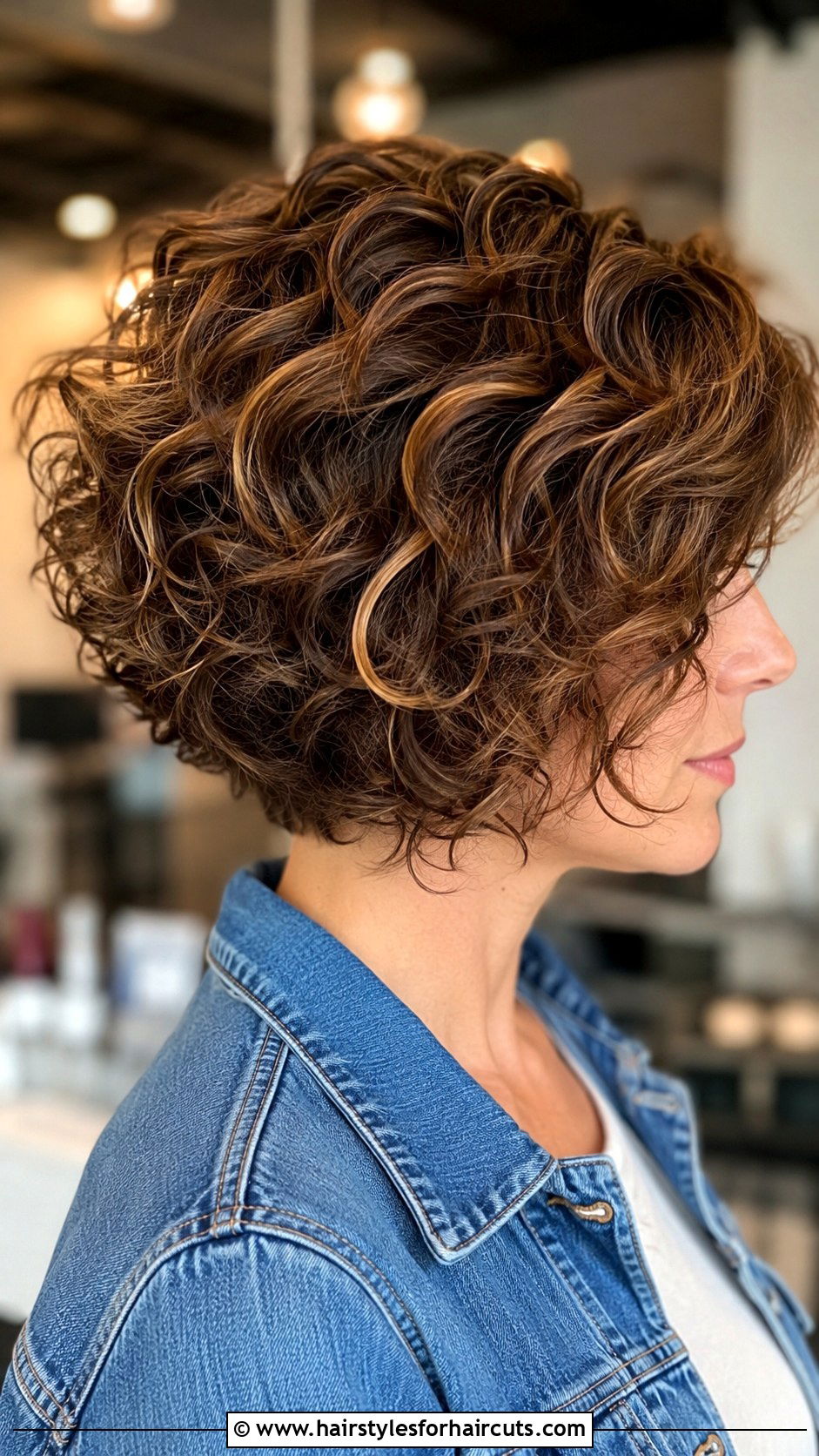 Stacked Curly Bob - 25 chin length haircuts for curly hair - 25 chin length haircuts for curly hair