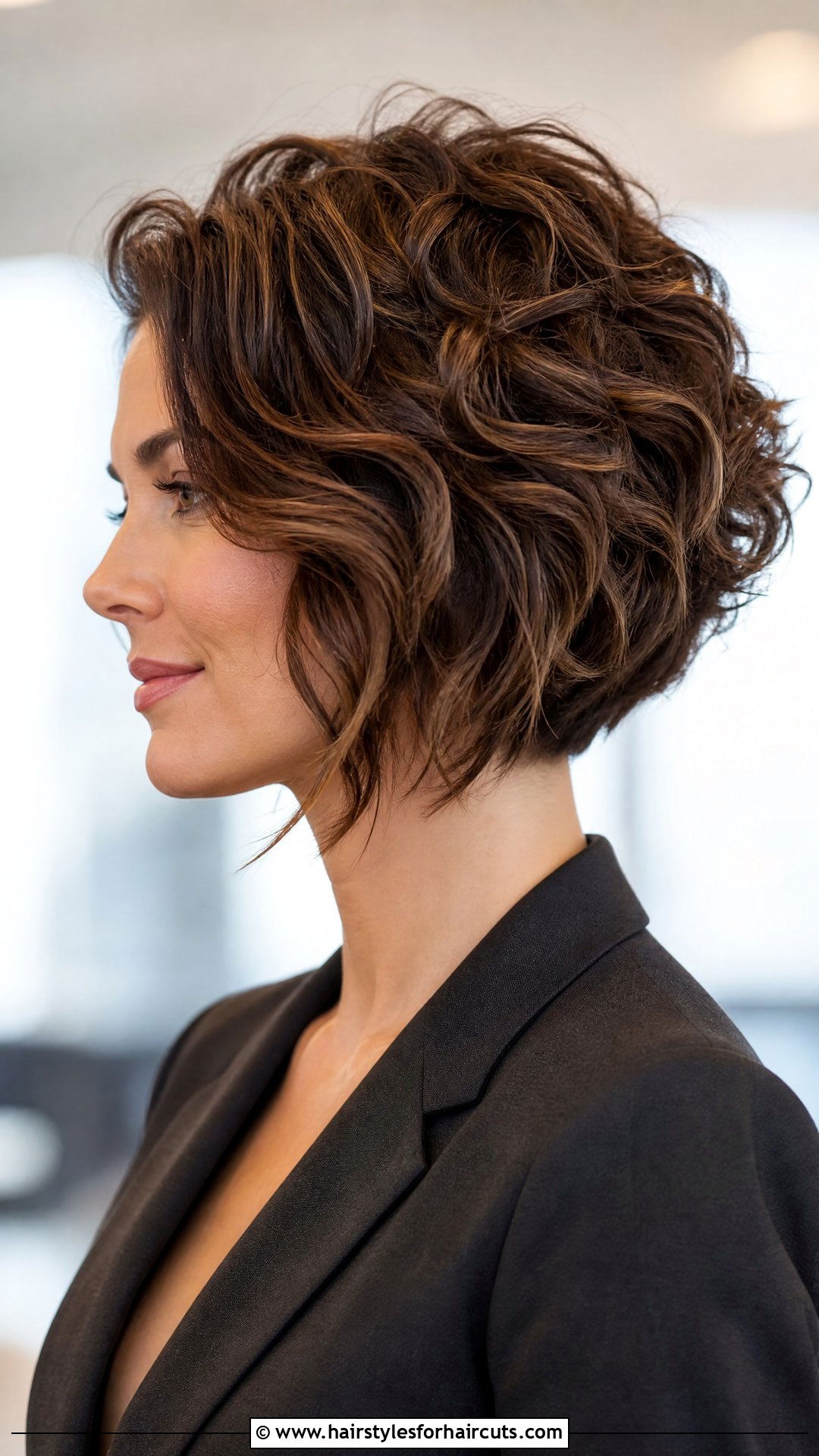 Stacked Curly Bob - 25 womens professional hairstyles for curly hair - 25 womens professional hairstyles for curly hair