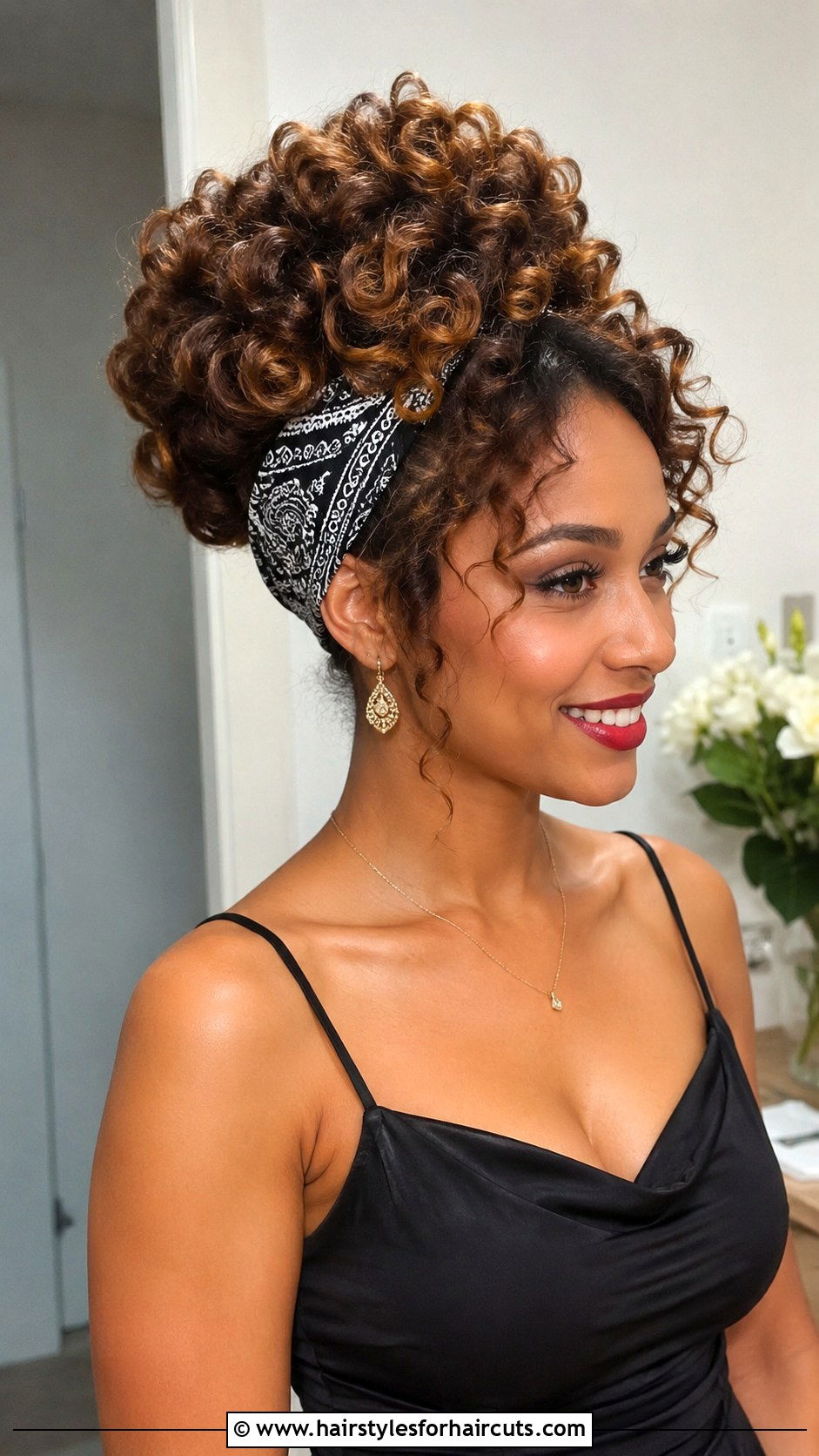 Stacked Curly Curls With Bandana - 25 bandana hairstyles curly hair - 25 bandana hairstyles curly hair