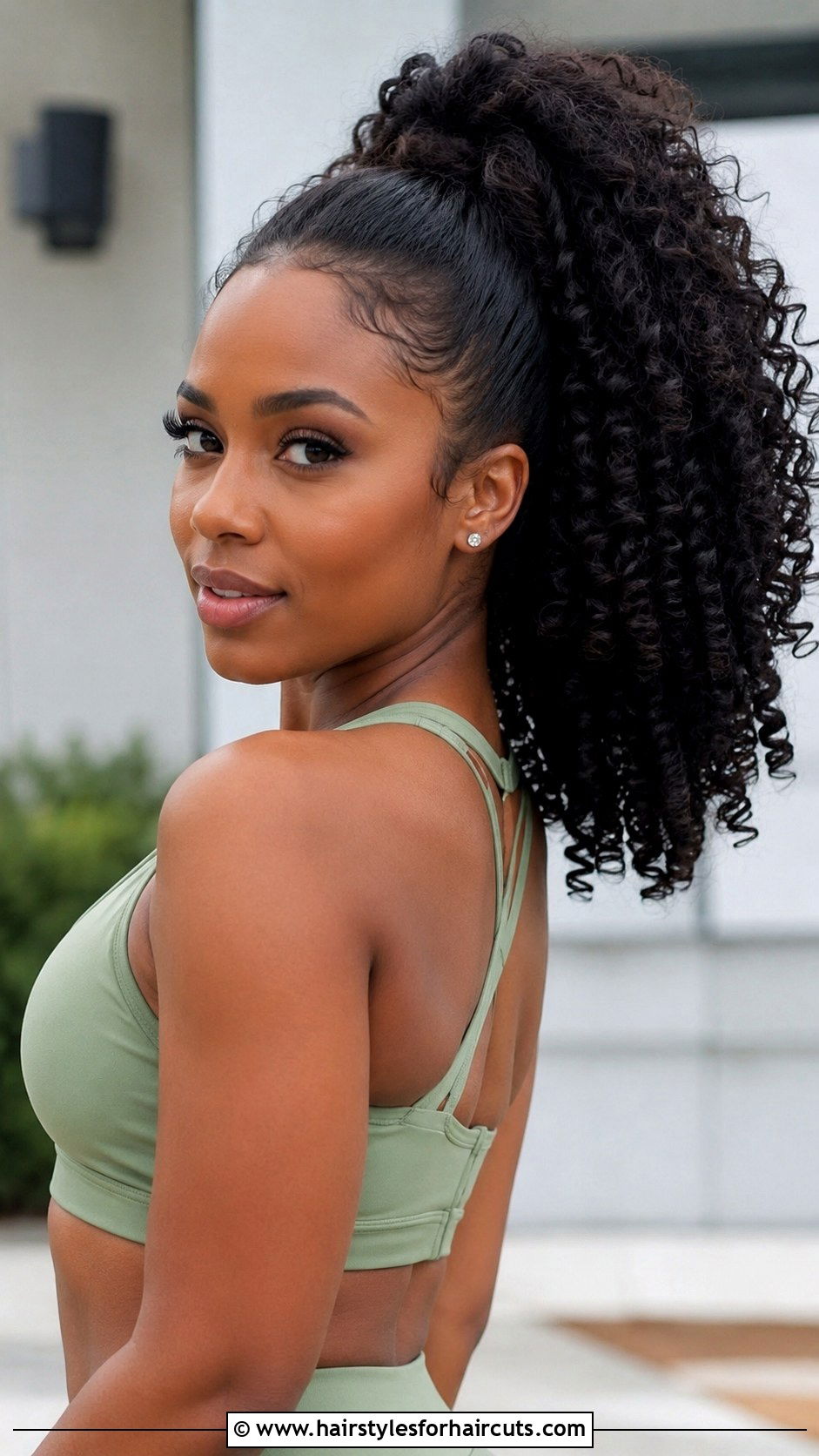 Stacked Curly Ponytail - 25 curly hair party hairstyles - 25 curly hair party hairstyles