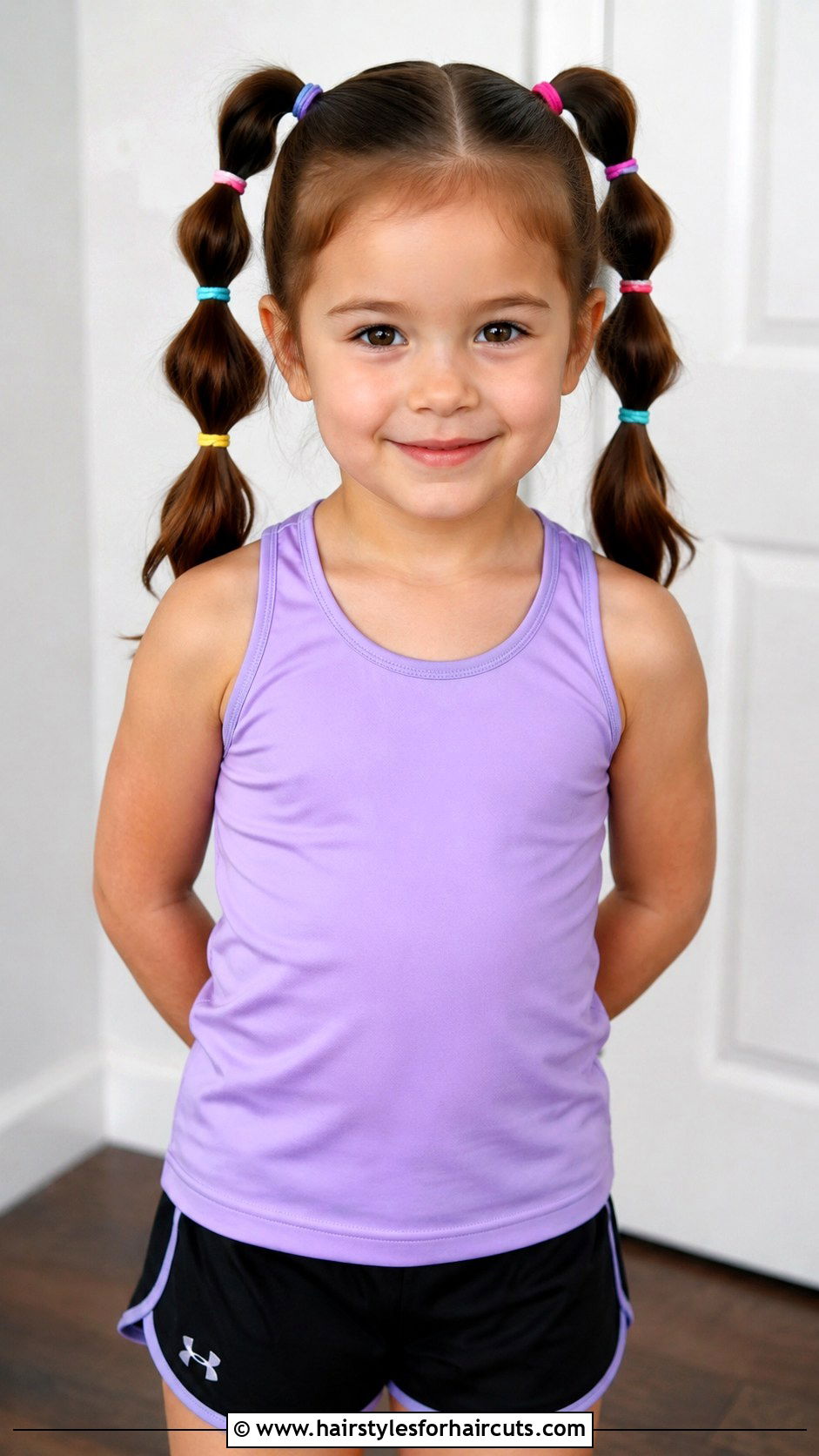 Stacked Pigtails With Elastic Bands - 25 4 year old girl hairstyles - 25 4 year old girl hairstyles