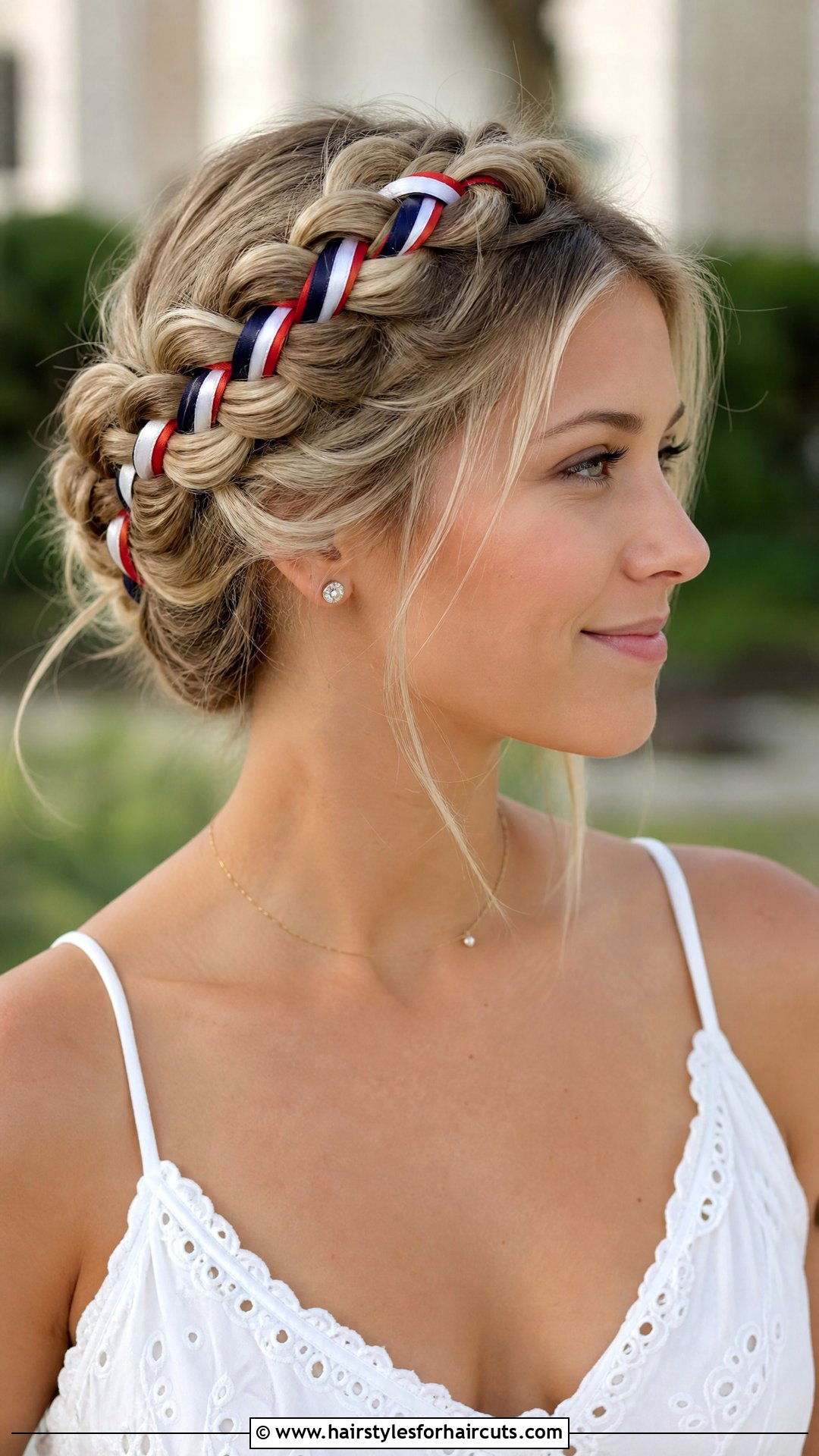 Star Spangled Crown Braid - 25 fourth of july hairstyles - 25 fourth of july hairstyles