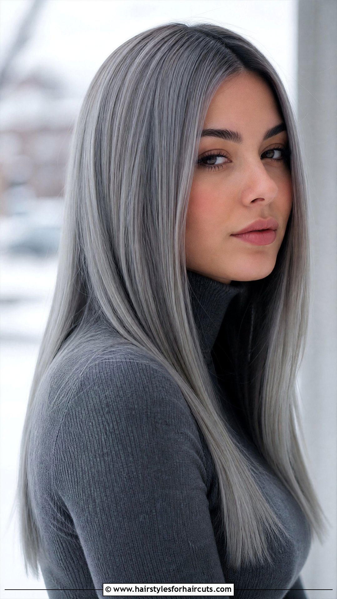 Steel Grey Straight Hair - 25 women grey hairstyles - 25 women grey hairstyles